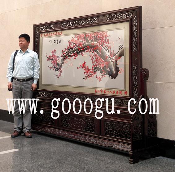 南通大學百年校慶，圖片館屏風，刺繡屏風，蘇繡屏風，雙面繡屏風，校慶屏風