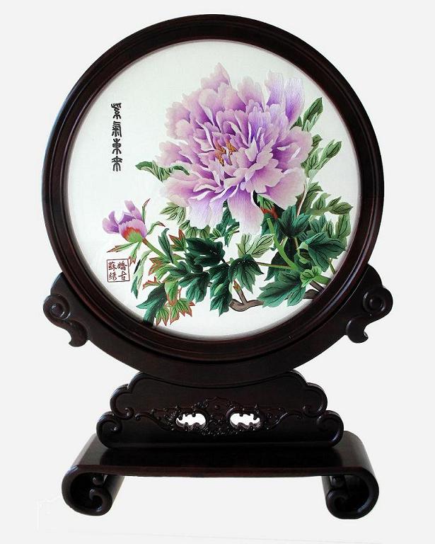 雙面繡臺(tái)屏 紅木雙面繡臺(tái)屏